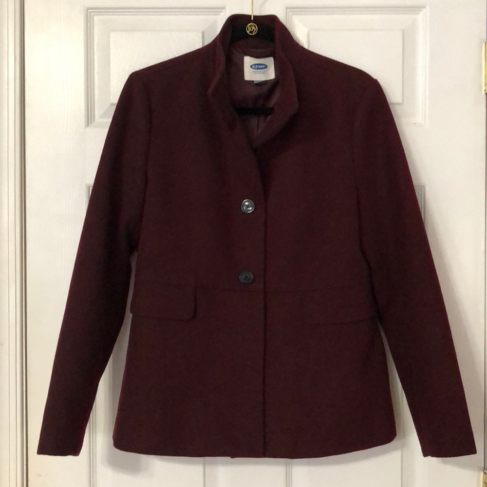 Old Navy Peplum Style Peacoat in wine color